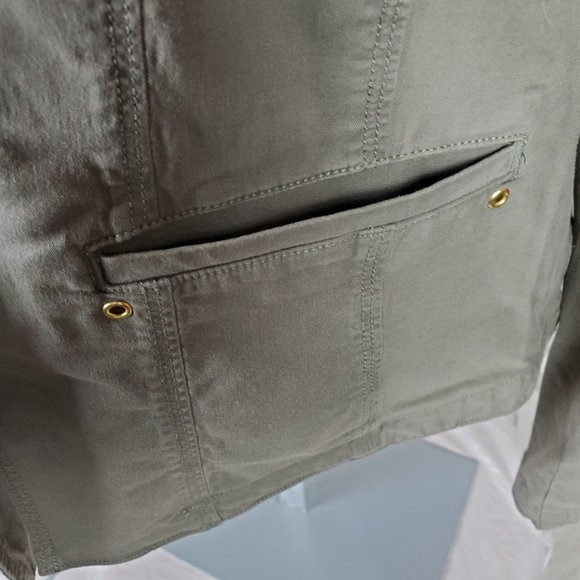 Chico's Cotton Jacket Blazer Olive Size 1 (8/10 M) - Picture 6 of 15